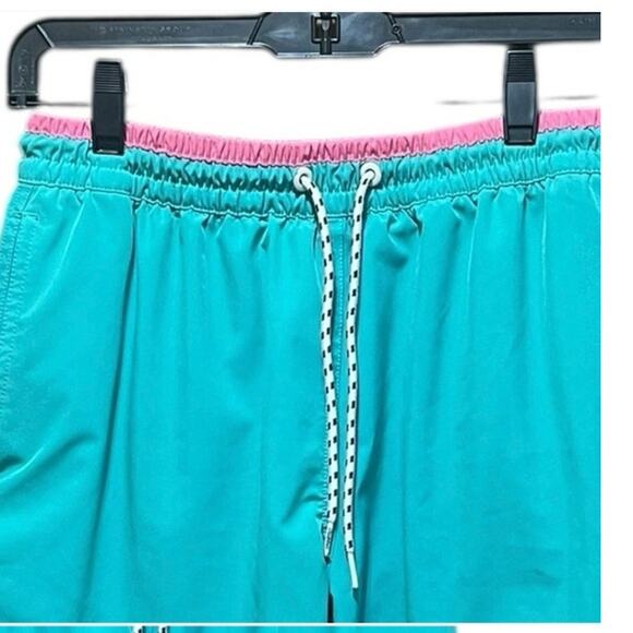 Chubbies mens swim trunks athletic shorts turquoice green blue size medium - Picture 6 of 8